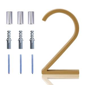lot 7881 image: Floating House Number Modern House Numbers 5 inch, Deamos Zinc Alloy Home Address Number for House with Reflective Finish Brass Floating Mount or Flush Mount Zinc Alloy Number 2