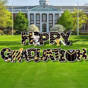 lot 7890 image: Chunful Happy Graduation Yard Signs - 2026 Congrats Grad Class of 2026 Outdoor Decorations for Senior College School Home Party Supplies(Black Gold)