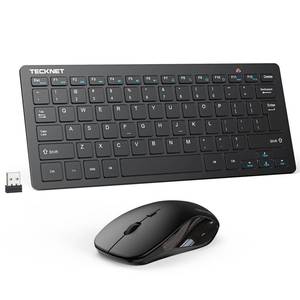 lot 7893 image: TECKNET Wireless Keyboard and Mouse Combo, 2.4G Mini Cordless Computer Keyboard and Mouse Set, Silent Adjustable 1600 DPI, Quiet Click, Lag-Free for Computer, Laptop, PC, Windows, Mac, Chrome OS - Retail $22