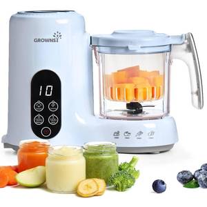 lot 18877 image: Grownsy Baby Food Maker, Steamer & Blender Baby Food Processor, Blue - Retail $70
