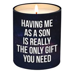 lot 18921 image: Mothers Day Gifts for Mom from Son - Birthday Gifts for Mom from Son - Moms Birthday Gift Ideas from Son - Mother Gift, Funny Mother Candle, 10 Oz Jar Lemongrass Scent Soy Wax Candle - Retail $20