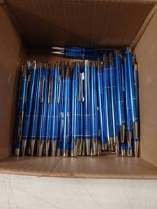 lot 18943 image: Bulk Lot Blue Ballpoint Pens with Metallic Accents 50 Count