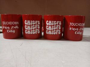 lot 18948 image: Kansas City Chiefs Ceramic Coffe Mug Set of 4 Red