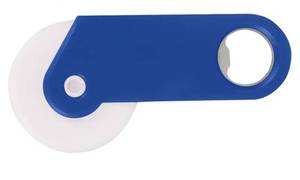 lot 18959 image: Pizza Cutter With Bottle Opener Add Customized With Text Name or Personalized Image $1.73 Each - Sold in Lot of 50. BLUE Individually Wrapped - Retail $88