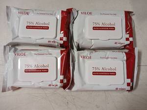 lot 18964 image: VILOE 75% Alcohol Hand Sanitizer Wipes 40 Count 4 Pack