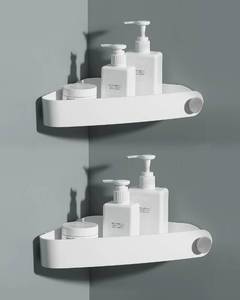 lot 18968 image: Sotfamily Plastic Shower Caddy Corner (for 90° Only), 2 Pack, White