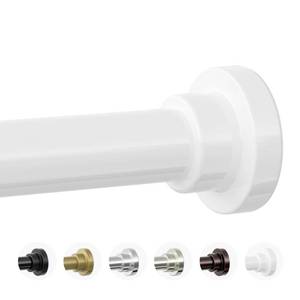 lot 18971 image: Mcrbeay Shower Curtain Rod, 1 Diameter Heavy Duty Tension Shower Rod, Non Slip Adjustable 28-74 inch No Drill Shower Curtain Rods Spring Tension For Bathroom, Shower Stall, No Rust, White - Retail $21