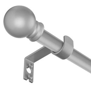lot 18973 image: SMODBRODRE 32-48 Inch Silver Curtain Rod Set With Brackets and Decorative Blackout Metal Rods