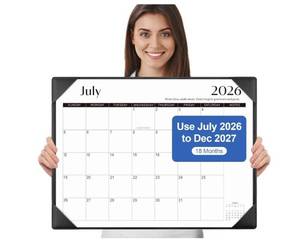 lot 18974 image: Gannyfer Desk Calendar 2026-2027 with Desktop Mat, Simplified Large 22 x 17 Desktop Pad Calendar, 18 Month Desk Calendar 2026, Use January 2026 to June 2027, Office Supplies Perfect for Home School and Office - Black - Retail $23