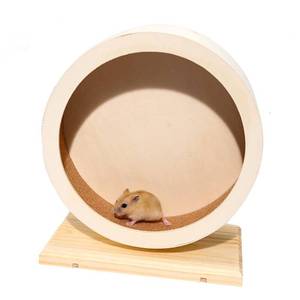 lot 18975 image: antiai Hamster Wooden Silent Wheel, Small Animal Exercise Wheel Accessories, Quiet Spinner Hamster Running Wheels Prevent Depression Toys for Hamsters, Gerbils, Mice and Other Small Pets (S)