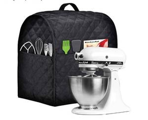 lot 60009 image: Stand Mixer Cover compatible with Kitchenaid Mixer, Fits All Tilt Head & Bowl Lift Models, Fine, Soft, Not Easy to Fade, Not Easy To Pilling. (Fits for 4.5-Quart and All 5-Quart, Black and White) DESIGN IS DIFFERENT REFER TO PICTURE