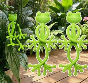 lot 60019 image: 3PCS Frog Plant Stand Holder, Flower Pot Hugger Plant Climbing Fixture Clips, Cute Stable Support, Make Your Plants Stand More Upright