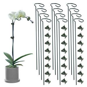 lot 60035 image: Lunhans 12 Pack Plant Support Stakes with 24 Pcs Plant Clips, Garden Single Stem Support Stake, Plant Cage Support Ring for Indoor Outdoor Flowers Rose Amaryllis Tomatoes Peony Lily Orchid (16 Inch)