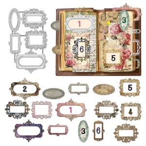 lot 60043 image: BENECREAT 5PcsSet Carbon Steel Die Cuts, Number Tags Label Frame Cutting Cutting Dies Stencils for DIY Scrapbooking, Photo Album, Decorative Embossing, Number Tag Making, 0.8mm Thick