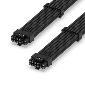 lot 60075 image: EZDIY-FAB 12VHPWR PSU Sleeved Cable, 12V-2x6, 600W Support, 60cm, Black - Retail $26