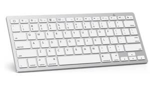 lot 60085 image: OMOTON Ultra-Slim Bluetooth Keyboard for iPad, iPad ProAirMini,iPhoneStable Wireless iOS Keyboard with 12 Multimedia Keys, Portable Size for Office, Business, Travel, School, White