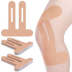 lot 18995 image: Anglechic 50 Pcs Precut Kinesiology Tape for Knees Pain Relief Elastic Waterproof Athletic Knee Tape for Support Stability Sports(Skin Color) - Retail $35