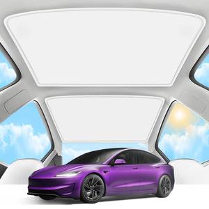 lot 19015 image: TSLDRV 2025 Upgrade Sunshade Roof for Tesla Model 3 Highland 2024 2025 No-GapSag-Free Heat Insulation Glass Roof Sunshade Sunroof for Tesla Model 3 Accessories 2025 2024 White Beige - Retail $12,644
