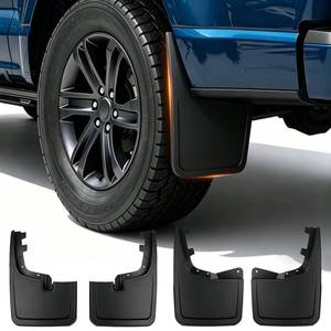 lot 19016 image: Sunsdrew Mud Flaps for 2021-2026 Ford F150 Accessories- 4PCS Front & Rear Splash Guards - No-Drilling All Weather Exterior Mud Guards (Not fit Raptor Models) - Retail $34