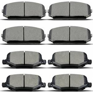 lot 19018 image: DYZJKWJW D1258 D1377 Front Rear Ceramic Brake Pads Set Fit For 2011-2014 Ford Edge,For 2011-2015 Lincoln Mkx (8 pcs) - Retail $47