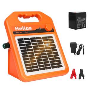 lot 19037 image: ANDMON MINI400 30 Miles Solar Electric Fence Charger, 0.4 Joule Solar Electric Fence for Livestock, Horses, Cattle Sheep, Solar Fence Charger with Day or Night Mode, Easy Installation - Retail $113