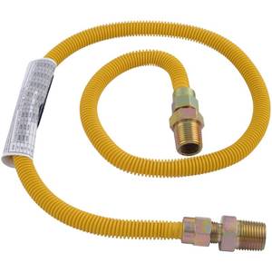 lot 60094 image: Eastman 48 Inch x 38 in OD Flexible Gas Line Connector, 12 x 12 in MIP Fitting Ends, Stainless Steel with Epoxy Coating, 10YE505048B - Retail $27