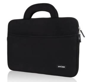 lot 60098 image: amCase Chromebook Case-14 inch TravelCarry Sleeve with Handle-Black�� - Retail $17