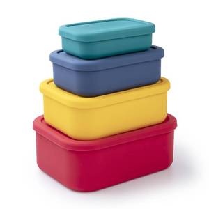 lot 60105 image: XuCeLo Silicone Food Storage Container  Leak Proof (1, Rectangular) Yellow - Retail $31