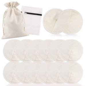 lot 60108 image: PHOGARY 12 PCS Washable Bamboo Nursing Pads, Reusable Organic Breast Pads with Laundry Bag and Storage Bag, Soft & Super Absorbent - Perfect Baby Shower - Retail $0