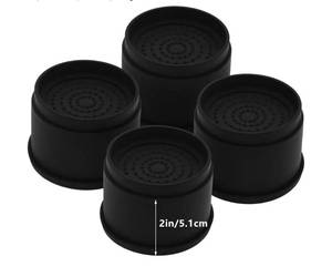 lot 19113 image: 4 Sets Furniture Risers 2 inch Black Bed Risers, Heavy DutyRound Stackable Bed Lifts Risers 2 or 4 for Table, Sofa, Couch, Desk, Adjustable Bed Frame Risers