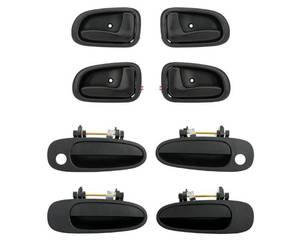 lot 19126 image: Door Handle Set, Compatible With 1993-1997 Toyota Corolla, Chevy Geo Prizm(8 PCS) Interior & Exterior Front & Rear Left Driver & Right Passenger Side, Replaces# 6922012160, 6921012160, 77462, 77464 - Retail $28