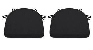 lot 19128 image: Shinnwa Kitchen Chair Cushions Set of 2, 16 x 16 x 2in, Black - Retail $32