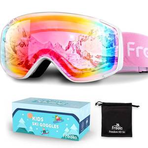 lot 19133 image: Freela Ski Goggles Snowboard Snow Skiing Snowboarding Equipment Winter Snow Sport Glasses Goggles Anti-fog UV Protection Mirror Clear Goggles for Toddler Kids Girl Boy Youth Snowmobile Snowboard Gear - Retail $30