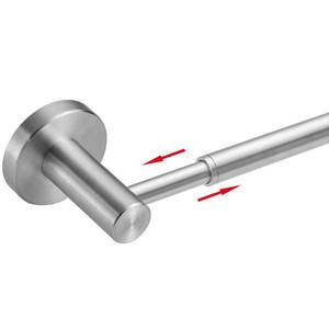 lot 19210 image: BESy Adjust Towel Bar Towel Racks for Bathroom Wall Mounted Brushed Nickel - Retail $25