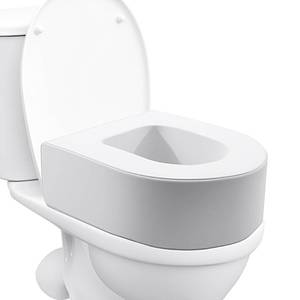 lot 19212 image: MABOZOO 6-Inch Toilet Seat Cushion, PU Leather Padded Toilet Seat Riser for Seniors, Foam Commode Cushion for Elderly, White - Retail $24