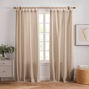 lot 19217 image: Elrene Home Fashions Rhodes Solid IndoorOutdoor Window-Curtain Set, 2 Panels, 52 inches X 108 inches, Taupe - Retail $23