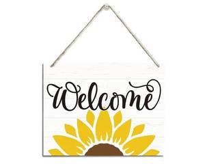 lot 60134 image: Welcome Rustic Wood Plaque Sign Farmhouse Plaque Wall Hanging Wooden Signs For Bedroom Living Room Wall Wedding ect And Home Front Door Porch Decor 12 X 8 Inch