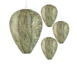 lot 60144 image: ��DECYOOL 4 Pack Paper Fake Wasp Nests Decoys for Yellow Jackets and WaspsRealistic Beehive Decoration, for EavesCourtyardPool Areas, Includes 4 Hanging Ropes for Easy Setup