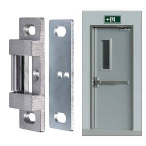 lot 60149 image: MOSECYOU Fire Rated Rim Strike for Panic Exit Device, Surface Roller Strike Plate for PushCross Bar, Universal Striker for StorefrontCommercialHousehold Emergency Exit Door