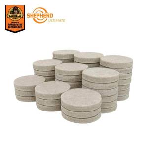 lot 60169 image: Ultimate 1 in. Beige Round Self-Adhesive Furniture Felt Pads with Gorilla Glue Technology (48-Pack)