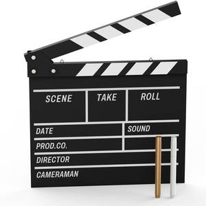 lot 60185 image: Movie Film Clapboard Hollywood Wooden-Clapper Board Directors Photography Studio Video TV Clapper Board with Erasable Pen Movie Theater Props Decor-Black Clap Board 10.5 X 11.7 inches (Black)