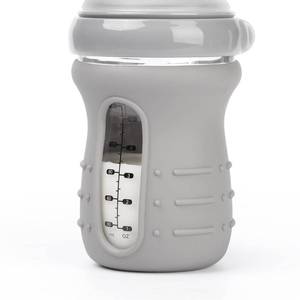 lot 60192 image: haakaa Glass Baby Bottle Sleeve - Non Slip Silicone Bottle Cover for Wide Neck Glass Baby Bottle 6oz -1pk