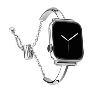 lot 60199 image: PlusRoc Slim Bands Compatible with Apple Watch Bands for Women, Silver - Retail $20
