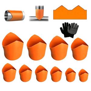 lot 60202 image: HJUHBDJ 10 Pcs Pipe Saddle Template, Leather Precision Pipe Cutting Guides Set, Accurate Arc Edge Wrap Around Tube Cutter Tools for Welding, Plumbing and Insulation (DN20mm - DN200mm)