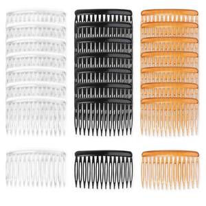 lot 60229 image: TaShow Hair Side Combs for Women Fine Thin Hair, 14 Teeth Decorative Hair Combs for Women Girls Bridal Wedding Veil (Black, Transparent and Orange)