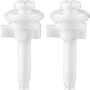 lot 60230 image: Jetec 2 Pack Toilet Seat Screws Kit, Plastic Bolts Nuts & Washers