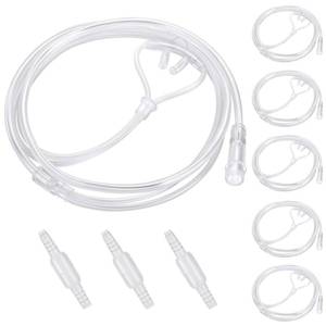 lot 60232 image: 5 Pack Cannula Nasal 4 FT Super Soft Nasal Cannula Tubing for Oxygen Nose Tubing - High Flow, Kink Resistant, Highly Visible, Lightweight Tubing with 3 Pack Oxygen Tubing Connector