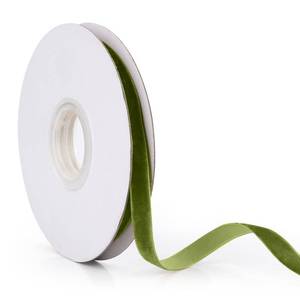 lot 60238 image: Christmas Ribbon Spool Olive Green Vintage Velvet Ribbons for Gift Wrapping Christmas Tree DIY Crafts, Wreath Decoration, Bow Making (38 x 10 Yards)