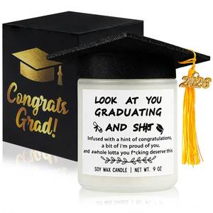 lot 60244 image: Natonhi Class of 2026 Graduation Gifts, 9 Oz Fun Grad Candle Lavender Scented Soy Candles with Mini Graduation Cap Grad Gift for College, High School, Masters Degree, Phd, Nursing & Nurse Her Him