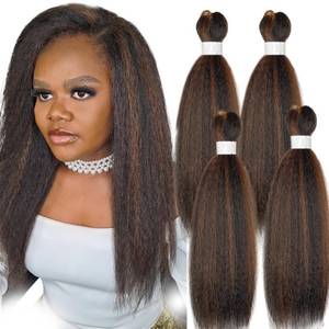 lot 60251 image: Ivonmelda Chic Natural Hair  Yaki Crochet Hair  Vixen Crochet Premium Synthetic Fibre Hair extension for Black Women Hair  PACK OF 4 (Chesnut, 18.0, Inches) - Retail $60